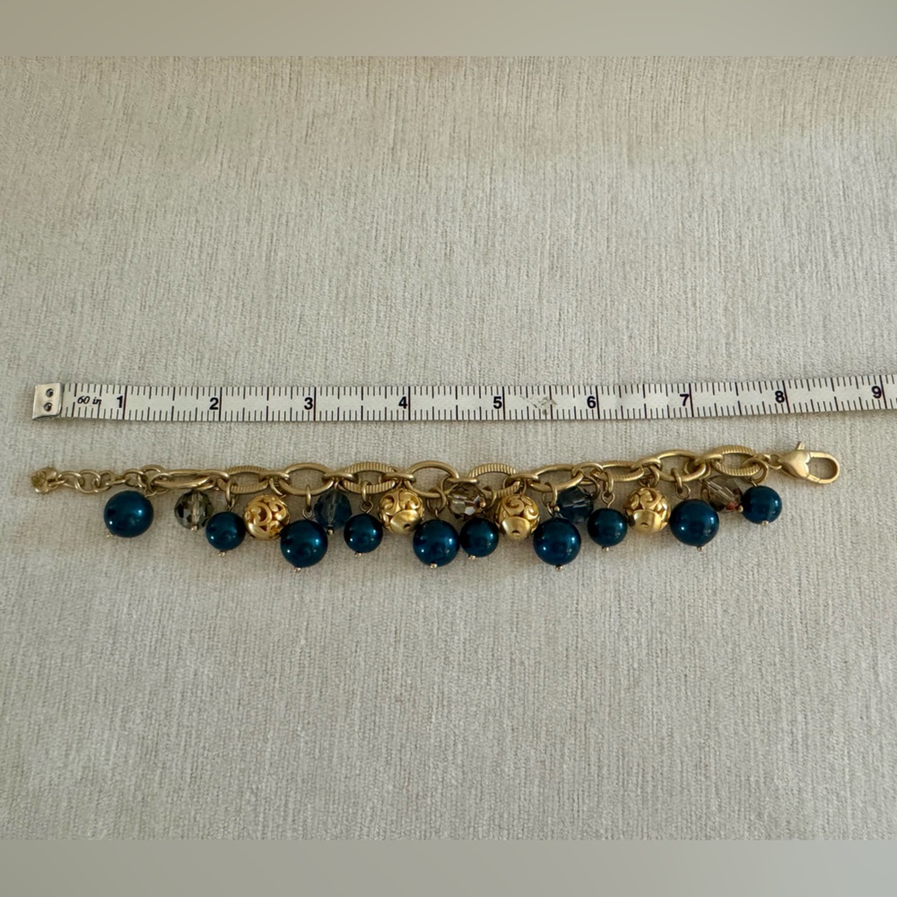 Brighton ‘Contempo Chic’ gold plated with multi color, blue beads bracelet - Picture 7 of 9